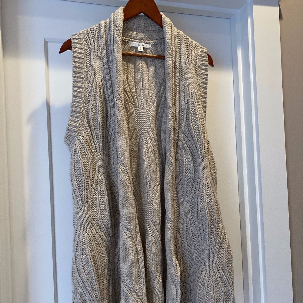 CAbi 499 Sweater Vest Oatmeal S